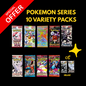 Pokémon Trading Cards – 10 Assorted Booster Packs (9 Series + 1 Random Deluxe Pack)