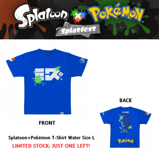 Splatoon × Pokémon Collaboration T-Shirt Water Size L