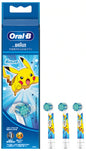 Pikachu Electric Toothbrush Replacement Heads (Blue) [3-Pack] BRAUN Oral-B