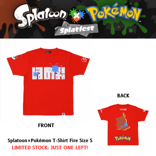 Splatoon × Pokémon Collaboration T-Shirt Fire Size S