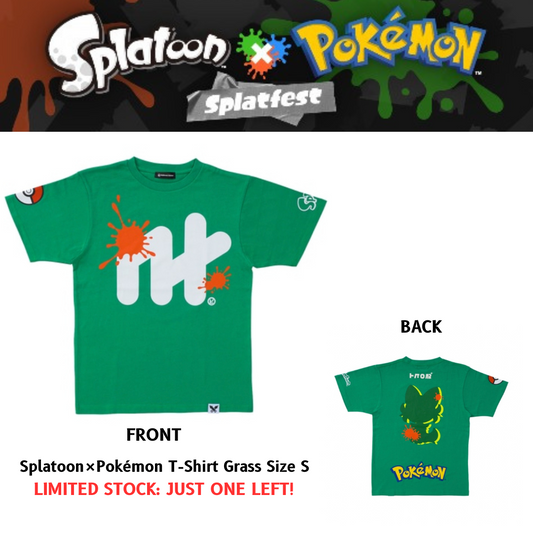 Splatoon × Pokémon Collaboration T-Shirt Grass Size S